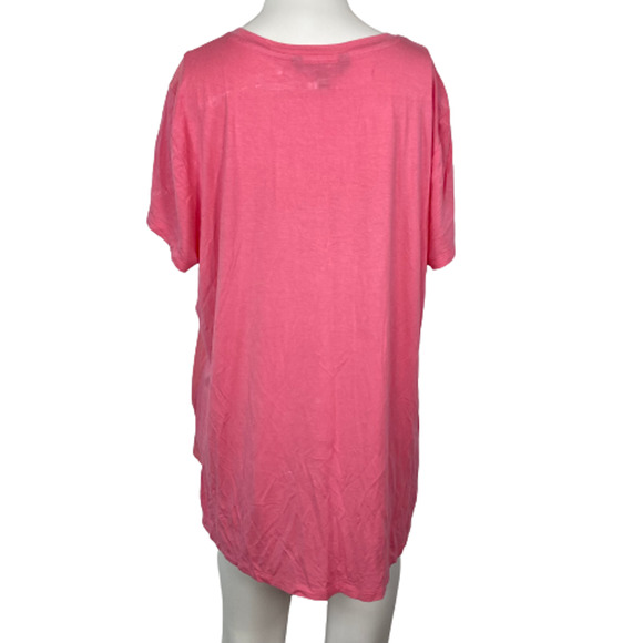 Lauren‎ Ralph Lauren T-Shirt Womens Sz L Pink Crew Neck Tee Stretch - Picture 4 of 9